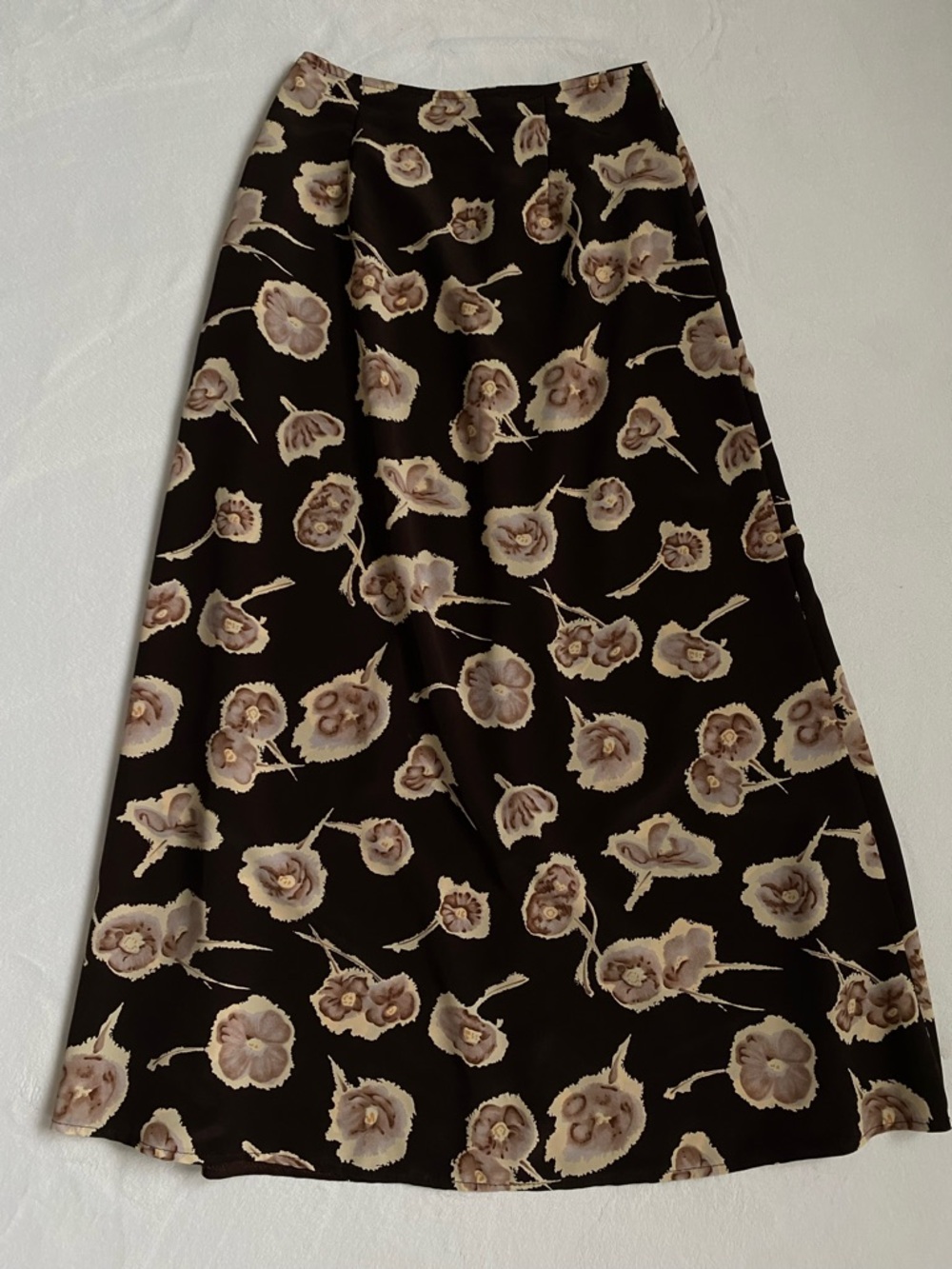 Vintage Black Floral A-Line Skirt